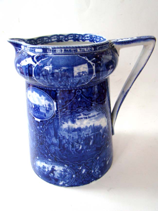 An English pottery pitcher commemorating the "Landing of Columbus in 1492"
